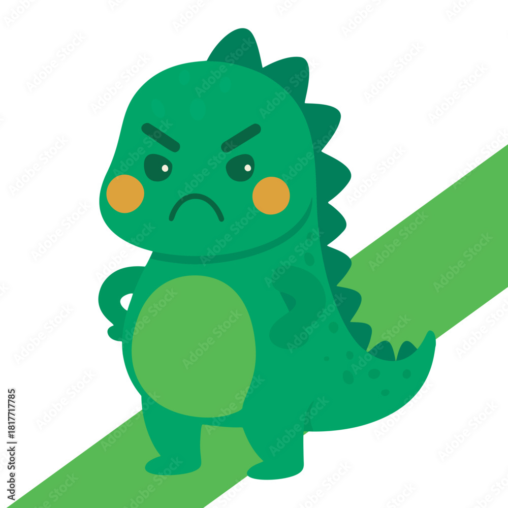 Fototapeta premium angry face cartoon dinosaurs collection. Vector illustration