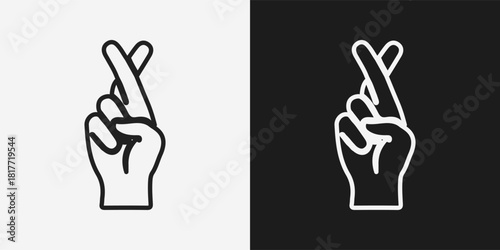 Cross Finger Love Gesture Hand Sign Sillouette