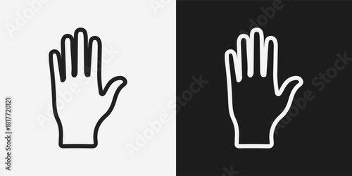 High Five all Finger Hand Sign Sillouette