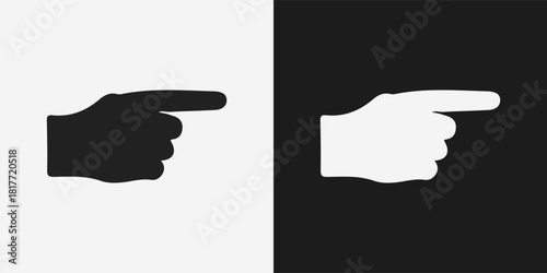 Finger Point Up Left Right Hand Sign Gesture Sillouette