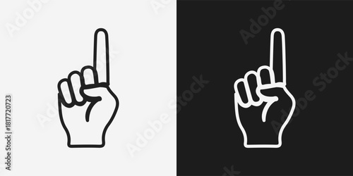 Finger Point Up Left Right Hand Sign Gesture Sillouette