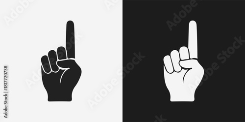 Finger Point Up Left Right Hand Sign Gesture Sillouette