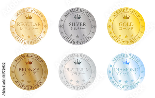 重厚なメタルリングを使った高級感のある会員ランクバッジシリーズ