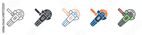 Angle Grinder Icon Set Multiple Style Collection 