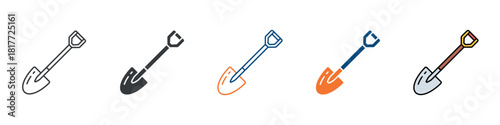 Shovel Icon Set Multiple Style Collection 