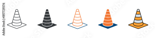 Cone Icon Set Multiple Style Collection 