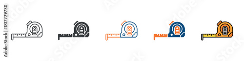 Measuring Tape Icon Set Multiple Style Collection 