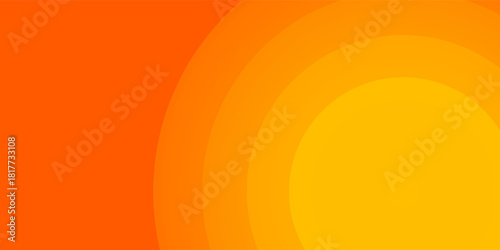 Bright vector background with concentric circles in yellow to orange gradient, radiating from the center like a sunburst for a warm, energetic, and eye-catching effect.