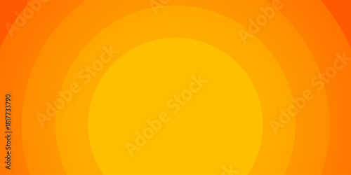 Bright vector background with concentric circles in yellow to orange gradient, radiating from the center like a sunburst for a warm, energetic, and eye-catching effect.