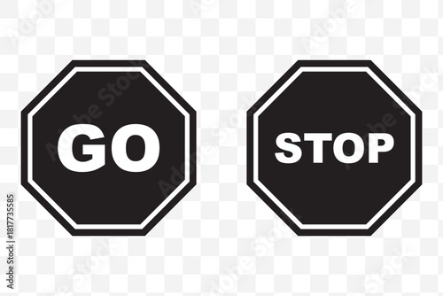 Red stop and green go sign isolated vector template
