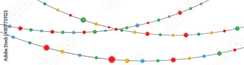 Multicolored Lights Celebration Glowing Illumination Garland Decoration