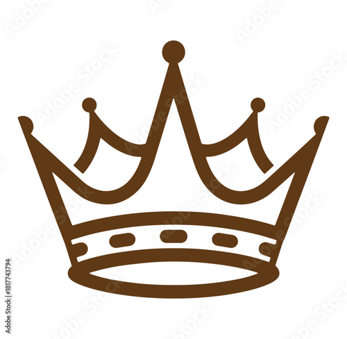 Elegant brown crown design illustration representing royalty wealth power and luxury for logo usage