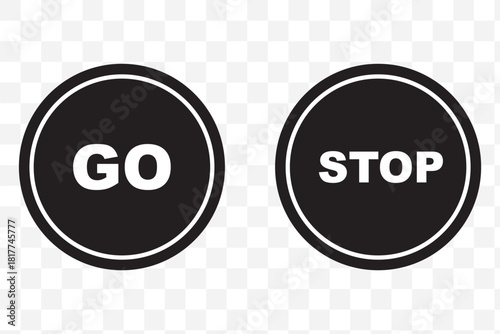Stop and go sign. traffic control and safety. Road safety sign board symbols. Semaphore sign business concept