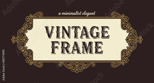 Obraz na płótnie Elegant Horizontal Gold Ornate Vintage Decorative Frame