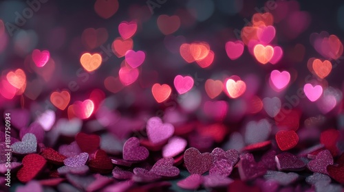 Wallpaper Mural Colorful heart-shaped bokeh lights on a festive background. Torontodigital.ca