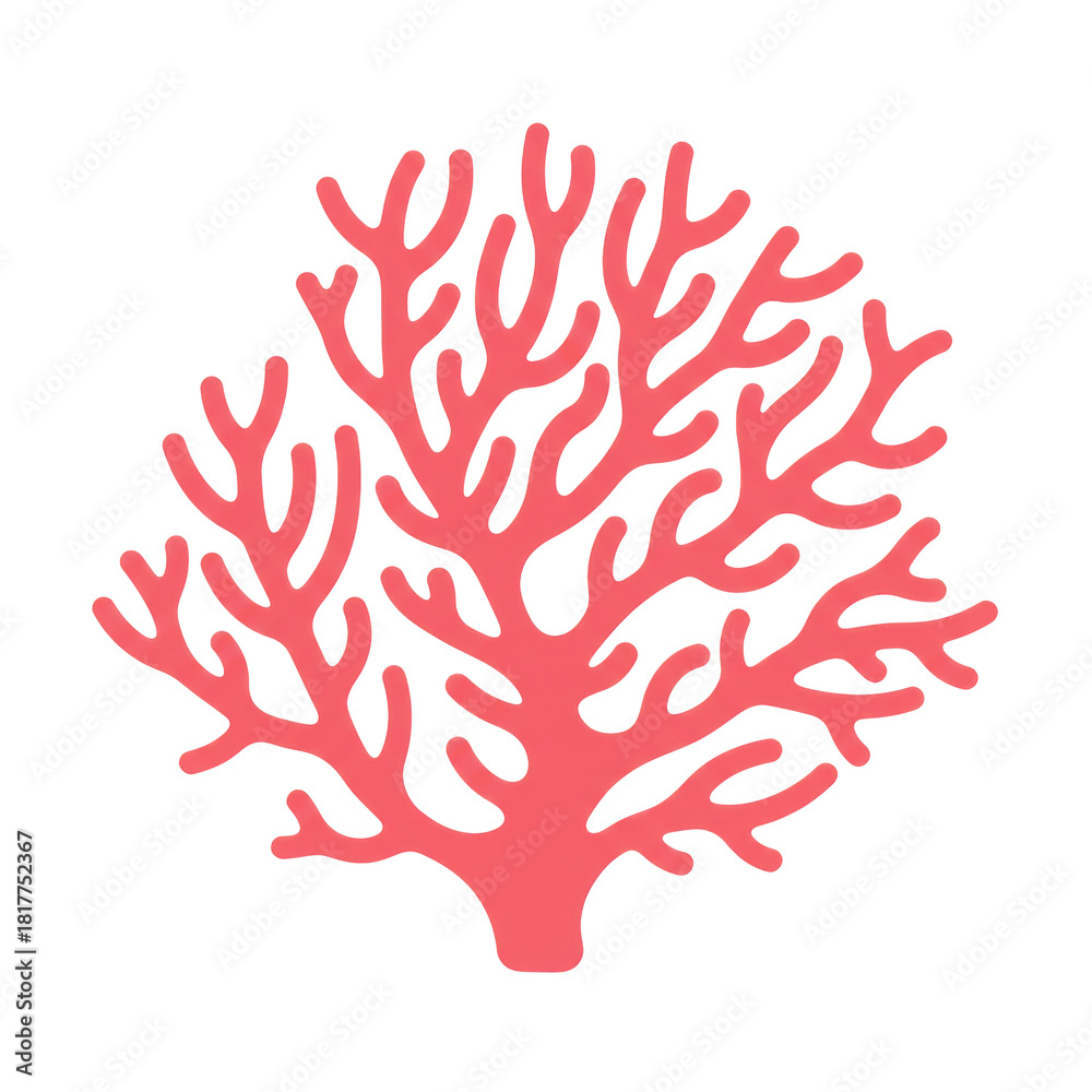 Obraz premium Stylized coral illustration with textured surface and branching structure isolated on white background