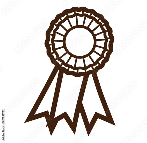 Brown award ribbon illustration for achievements and recognitions on a clean white background