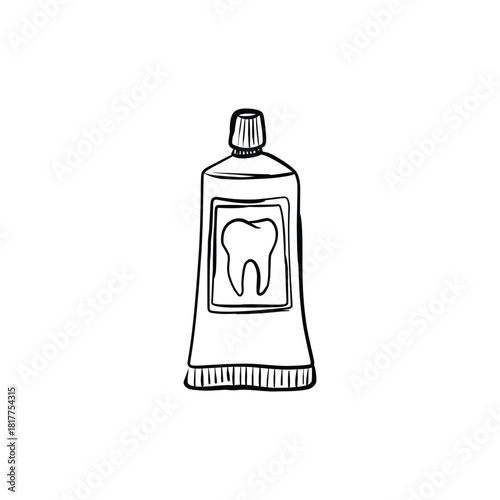 Toothpaste Tube with Tooth Icon