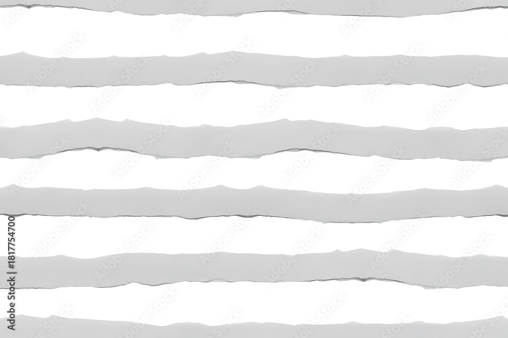 Obraz premium Seamless pattern of torn gray paper strips on a white background