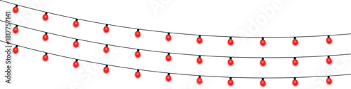 Festive String Lights Vector Garland Decoration Hanging Holiday Illumination