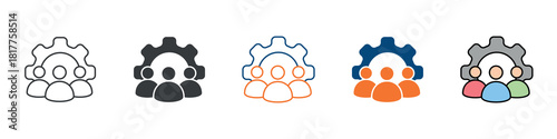 Teamwork Icon Set Multiple Style Collection 