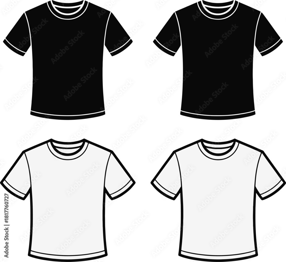 Naklejka premium T Shirts in Black and White Colors