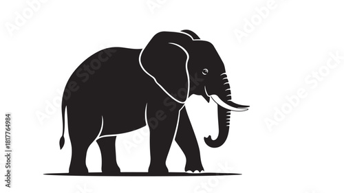 Elephant vector illustration minimalist flat design isolated on white background