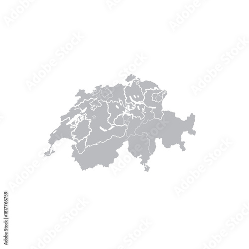 Detailed map of Switzerland showcasing cantons for travel planning and educational materials, perfect for geography lessons and Swiss tourism promotions