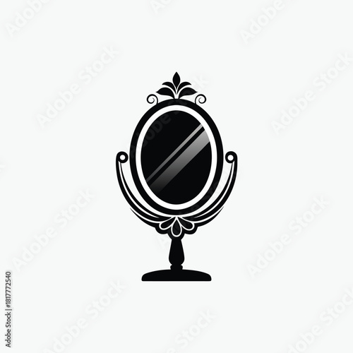 mirror icon silhoutte vector style template