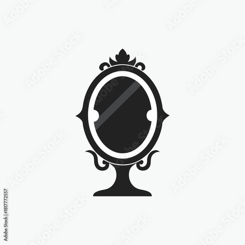 mirror icon silhoutte vector style template