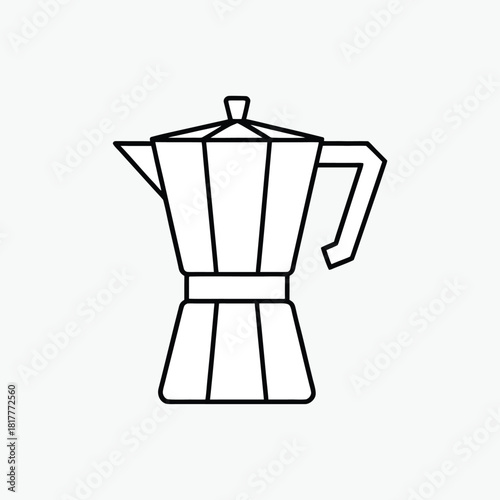 moka pot stovetop espresso maker vector template.