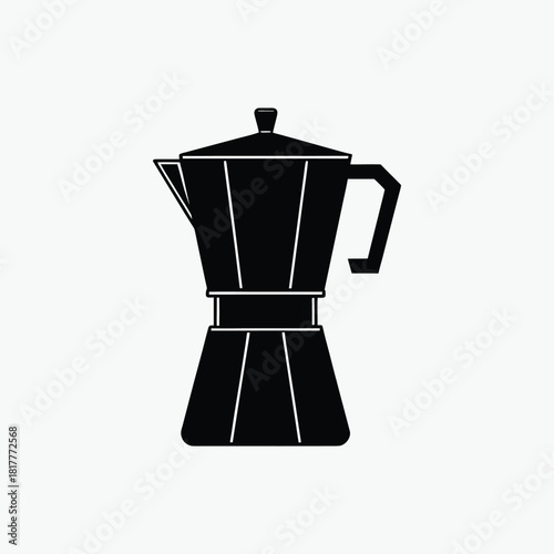 moka pot stovetop espresso maker vector template.