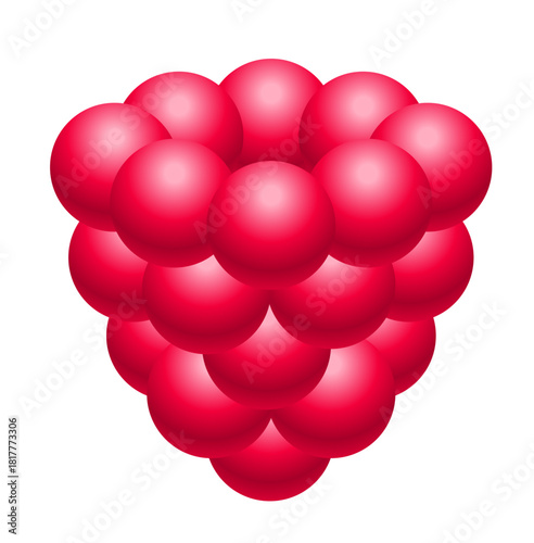 Raspberry Fruit. Fresh Red Berry Cluster