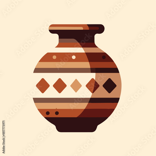 vector of traditional pottery jar