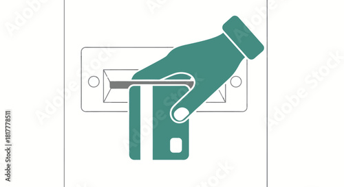 Hand inserting credit card into atm machine for financial transaction at bank, depicting modern banking and secure payment method.
