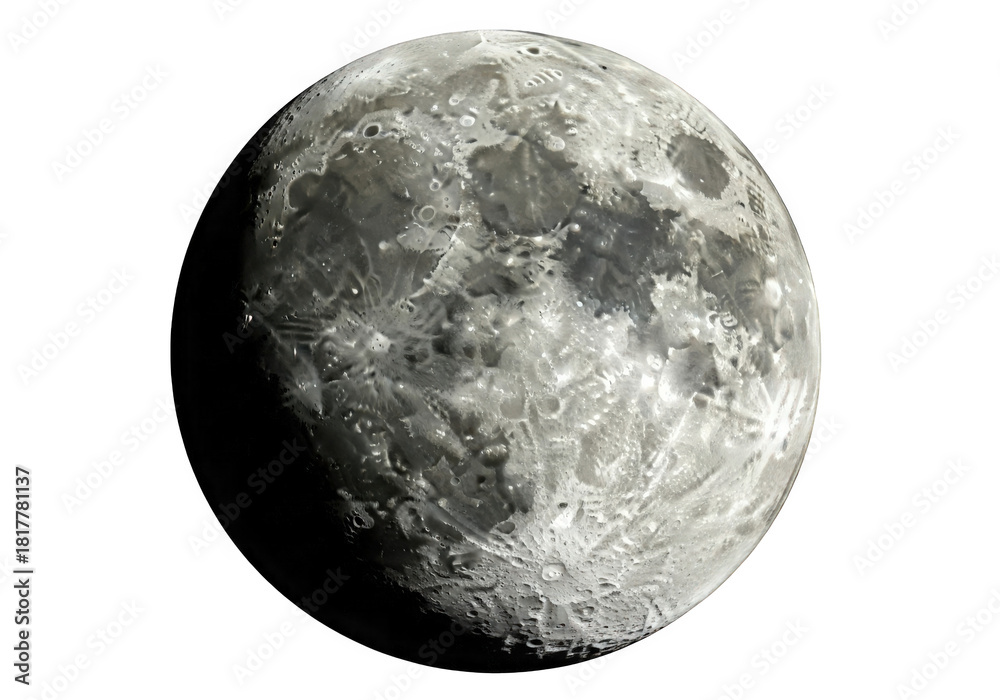 Obraz premium Close-up view of the detailed lunar surface with visible craters