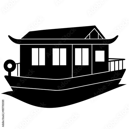silhouette of a boat