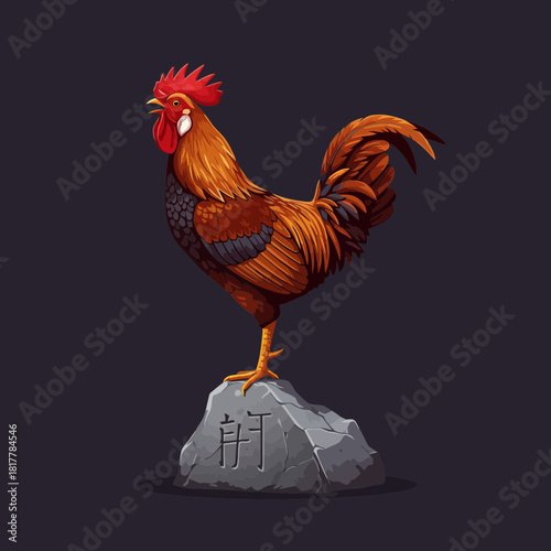 The Majestic Golden Rooster Who Conquered the Rock