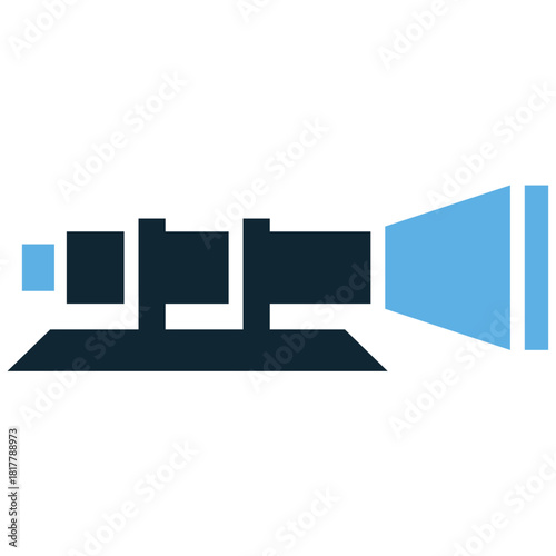 Scope Icon Vector Ideal for graphics related to accuracy, military target acquisition, hunting, and precision aiming concepts.