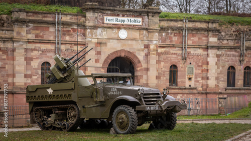 Billede på lærred Military truck in Reichstett in France on November 25th 2025