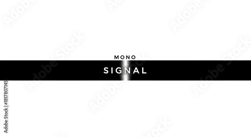 Monochrome signal bar with central gradient on pristine white backdrop simplicity