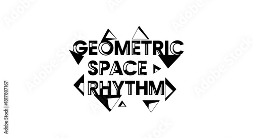 Bold typographic design with geometric shapes conveying artistic concept on white background