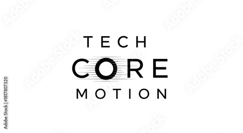 Sleek technology emblem design, demonstrating core motion principles with a dynamic typeface