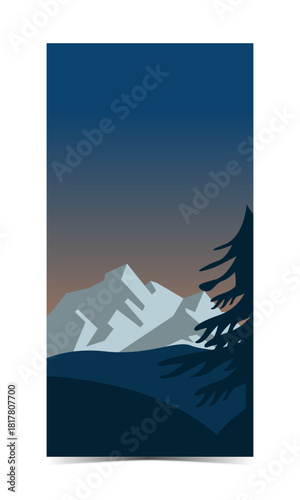 landscape vertical background with dusk winter themes