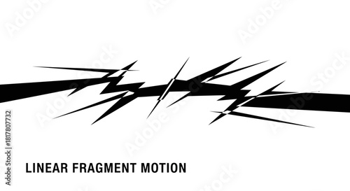 Abstract geometric horizontal motion with sharp lines, creating a sense of velocity and impact