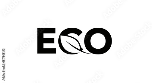 Minimalist and modern eco logo design with a simple leaf concept and sans-serif typography