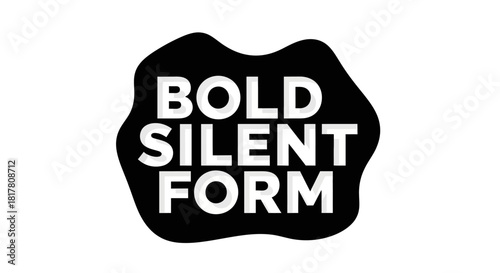 Striking graphic design showcases a bold and silent form concept in monochrome aesthetics