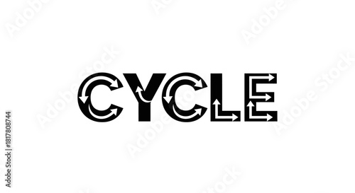 Cycle concept design showing circular motion and process of loop illustration