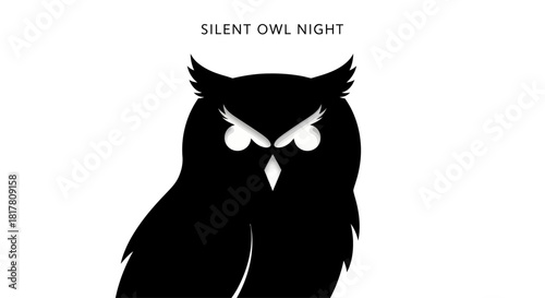 Striking monochrome depiction of an owl with piercing gaze creates a strong visual impact