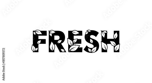 Freshness embodied in a botanical typographic design for brand identity and advertising materials